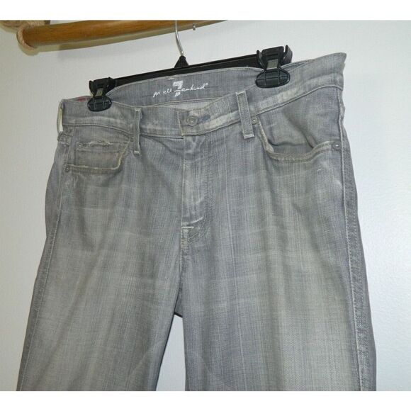 7 For All Mankind Jeans Gray Charcoal Wash Womens A Pockets Straight Leg Size 32 - Picture 6 of 12